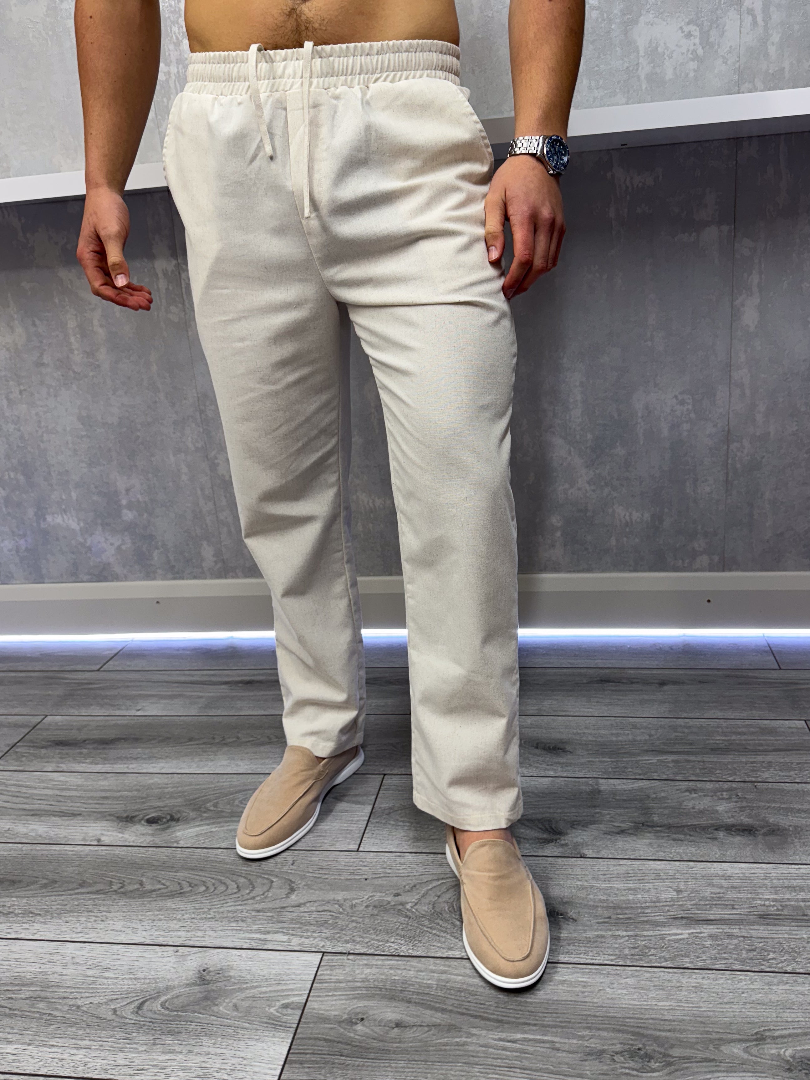 The linen trousers - Oatmeal