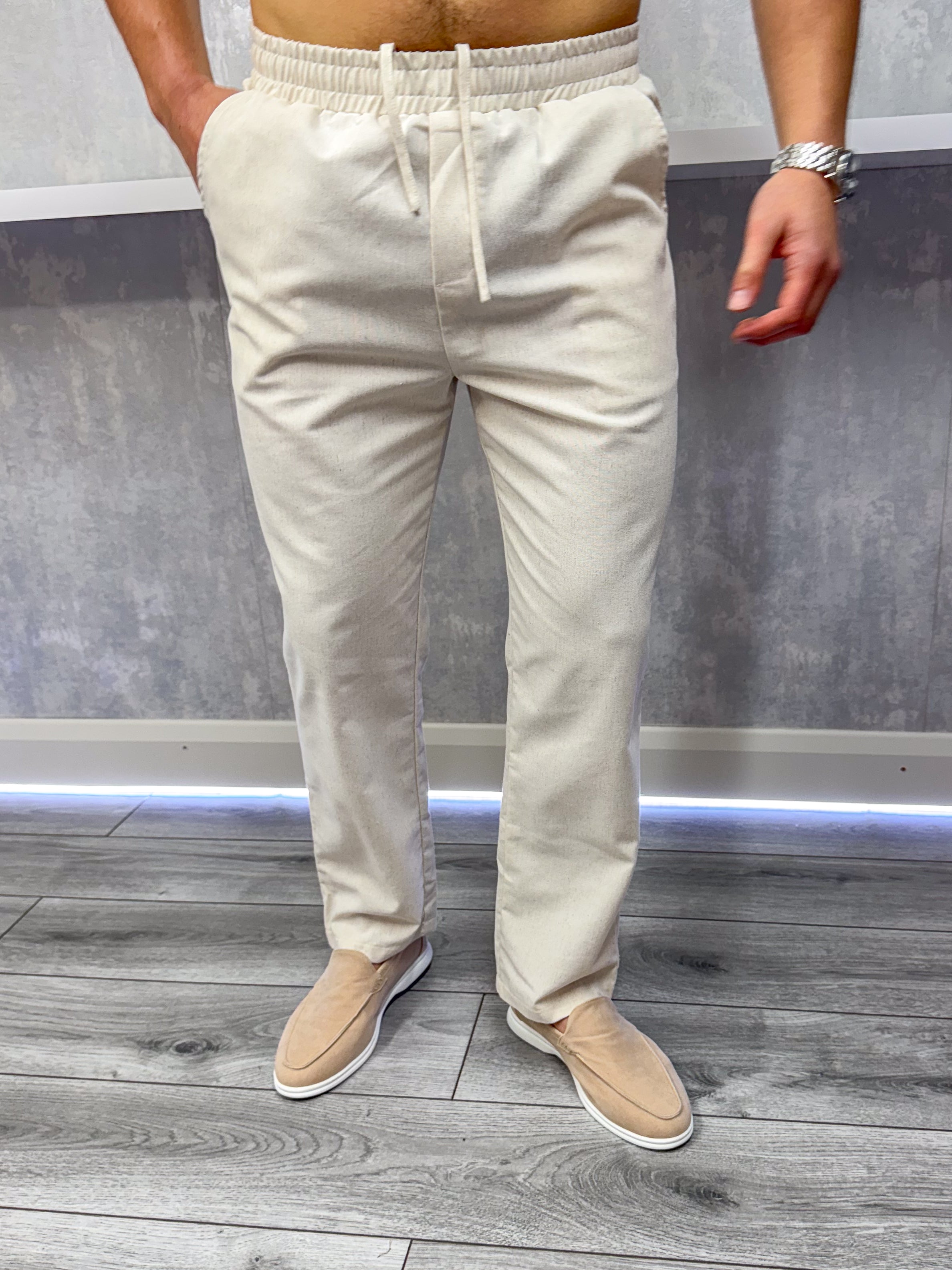 The linen trousers - Oatmeal