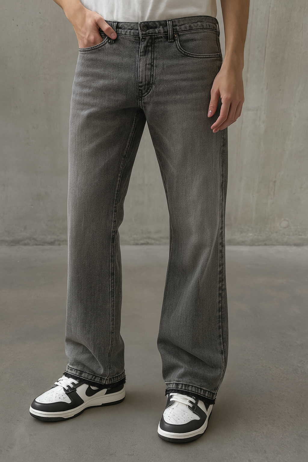 Vaqueros acampanados para hombre - Gris