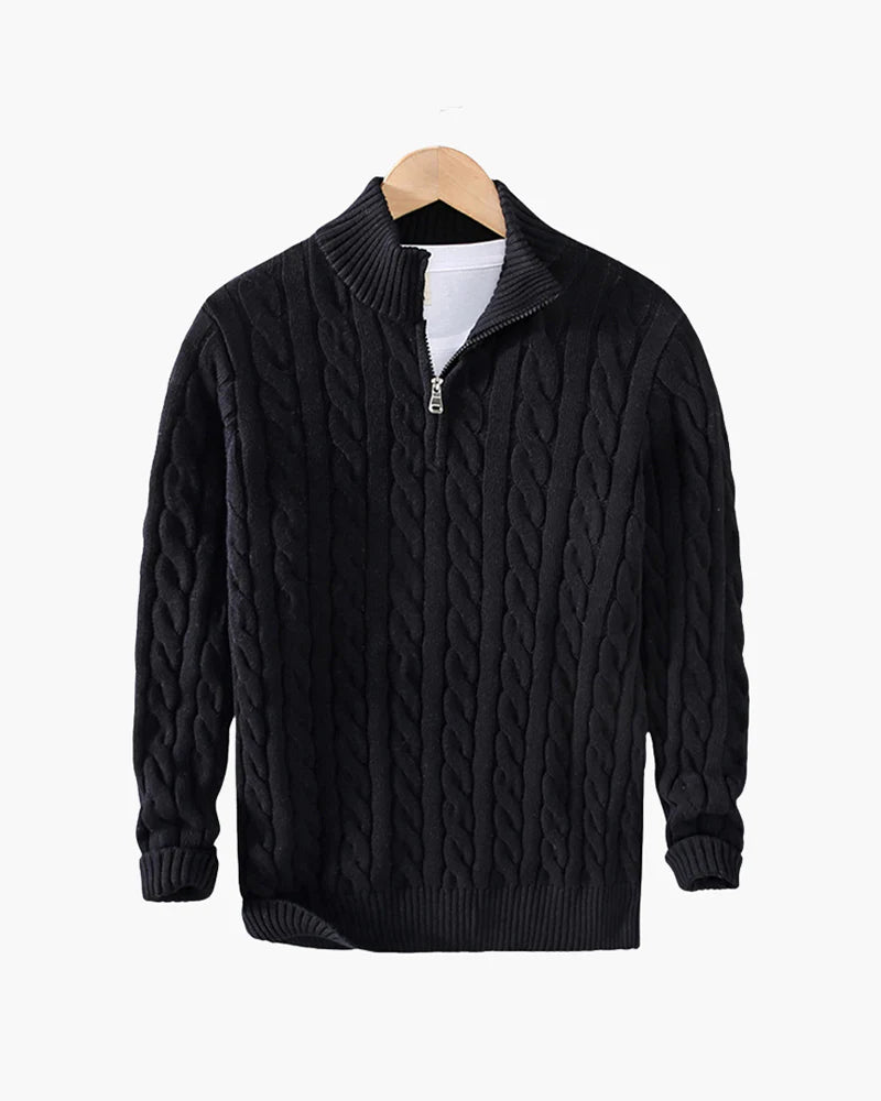 Maglione con mezza zip Cannes - Nero