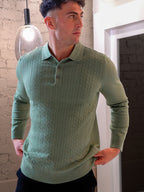 Lange mouw knoopsluiting polo - Khaki