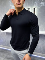 Rockefeller long Sleeve Polo Shirt - Black