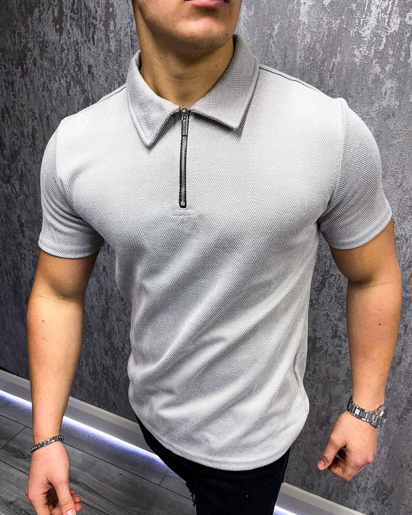 Polo classique à chevrons - Gris