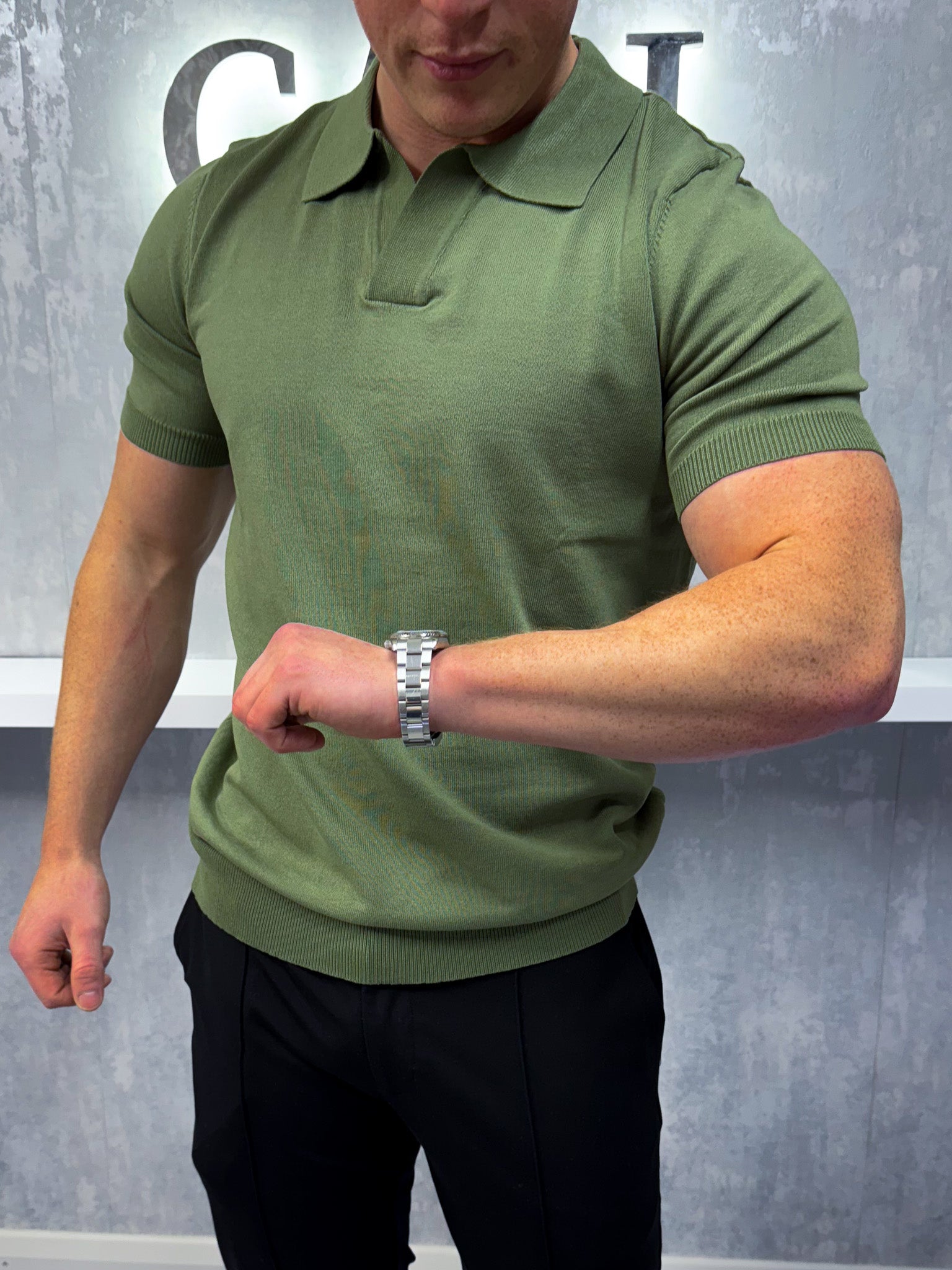 Polo Col Cubain - Kaki