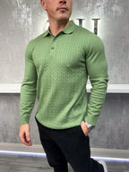 Lange mouw knoopsluiting polo - Khaki