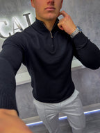 The Costello - Pullover mit halbem Reißverschluss - Hellgrau