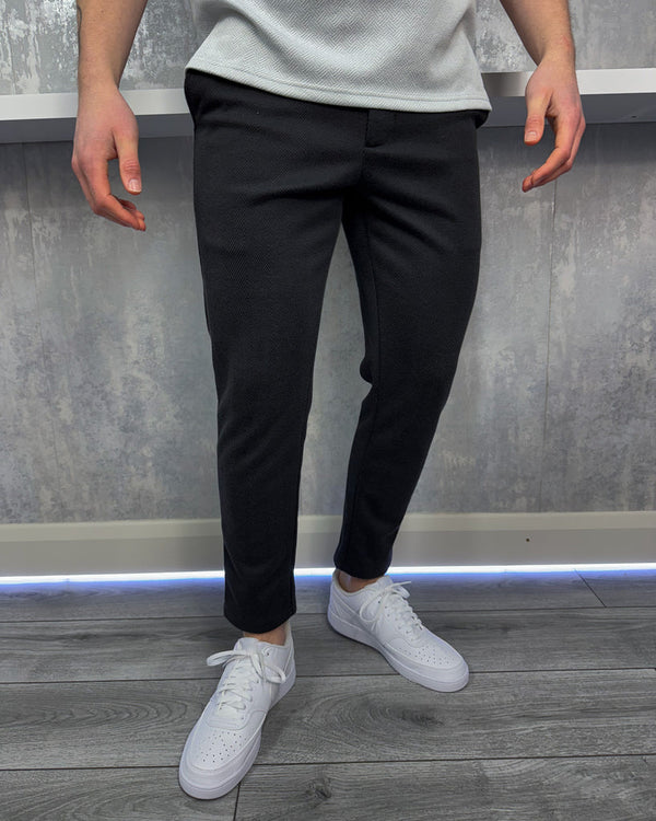 Pantalón de vestir de espiga - Negro