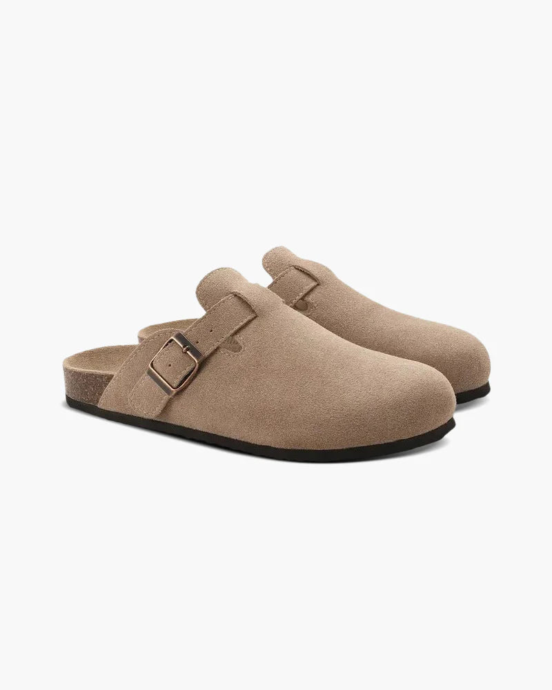 Zoccoli classici in pelle scamosciata