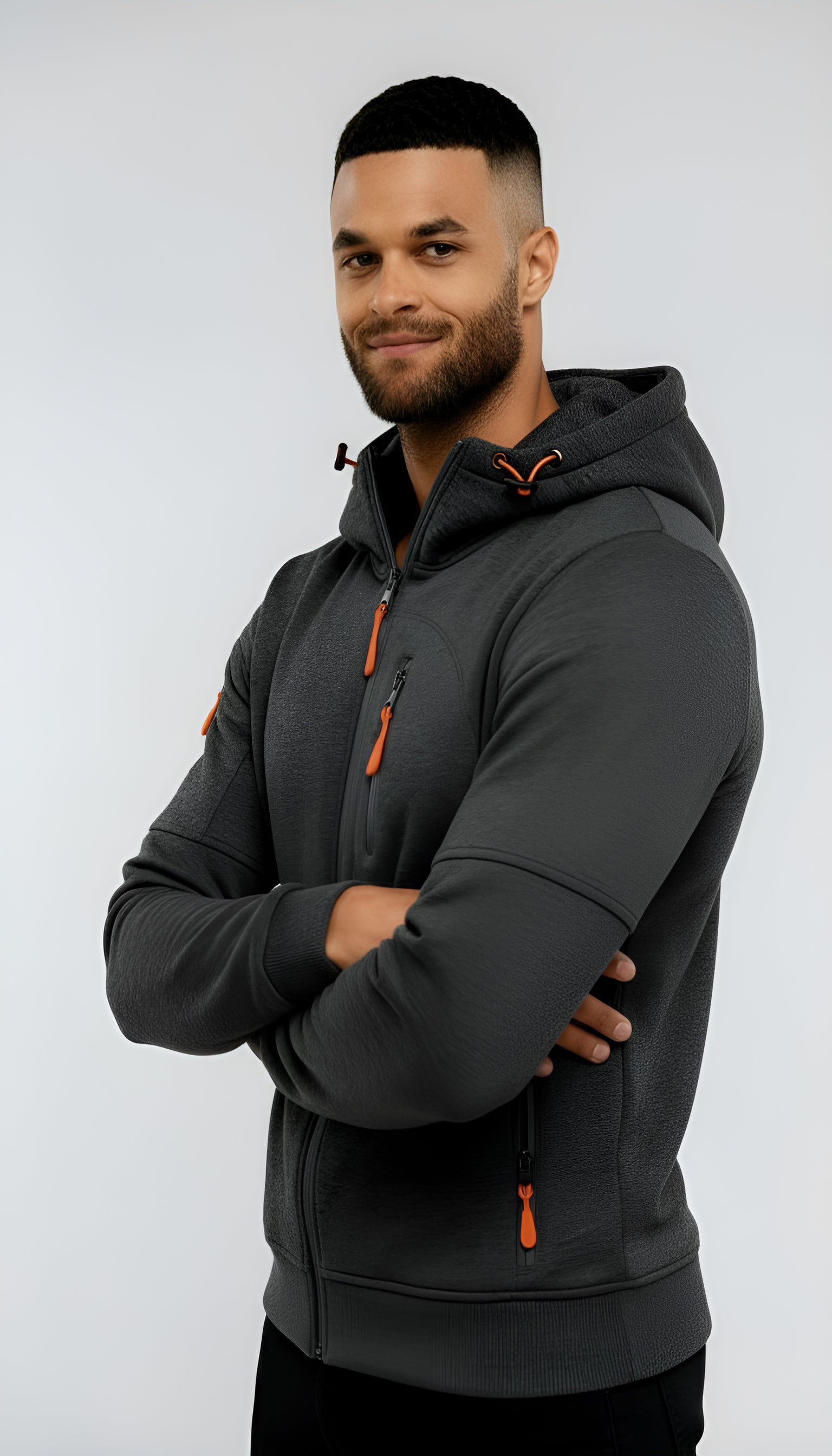 Veste à capuche décontractée pour hommes - Coupe-vent zippé léger pour les activités de plein air au printemps et à l'automne