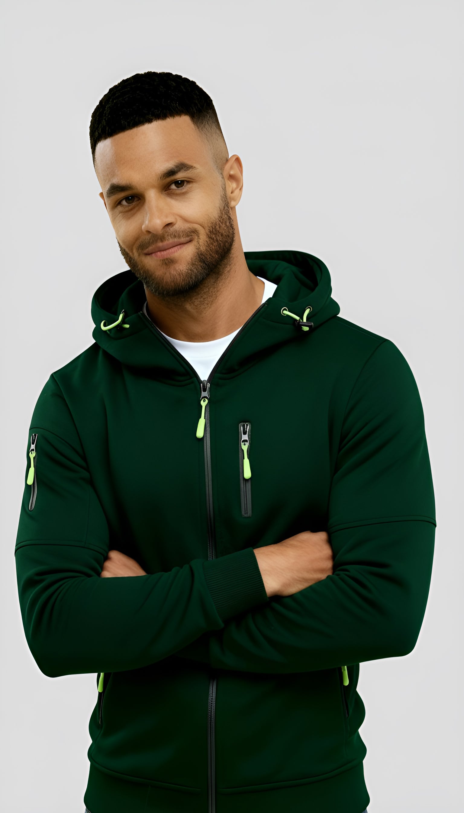 Veste à capuche décontractée pour hommes - Coupe-vent zippé léger pour les activités de plein air au printemps et à l'automne