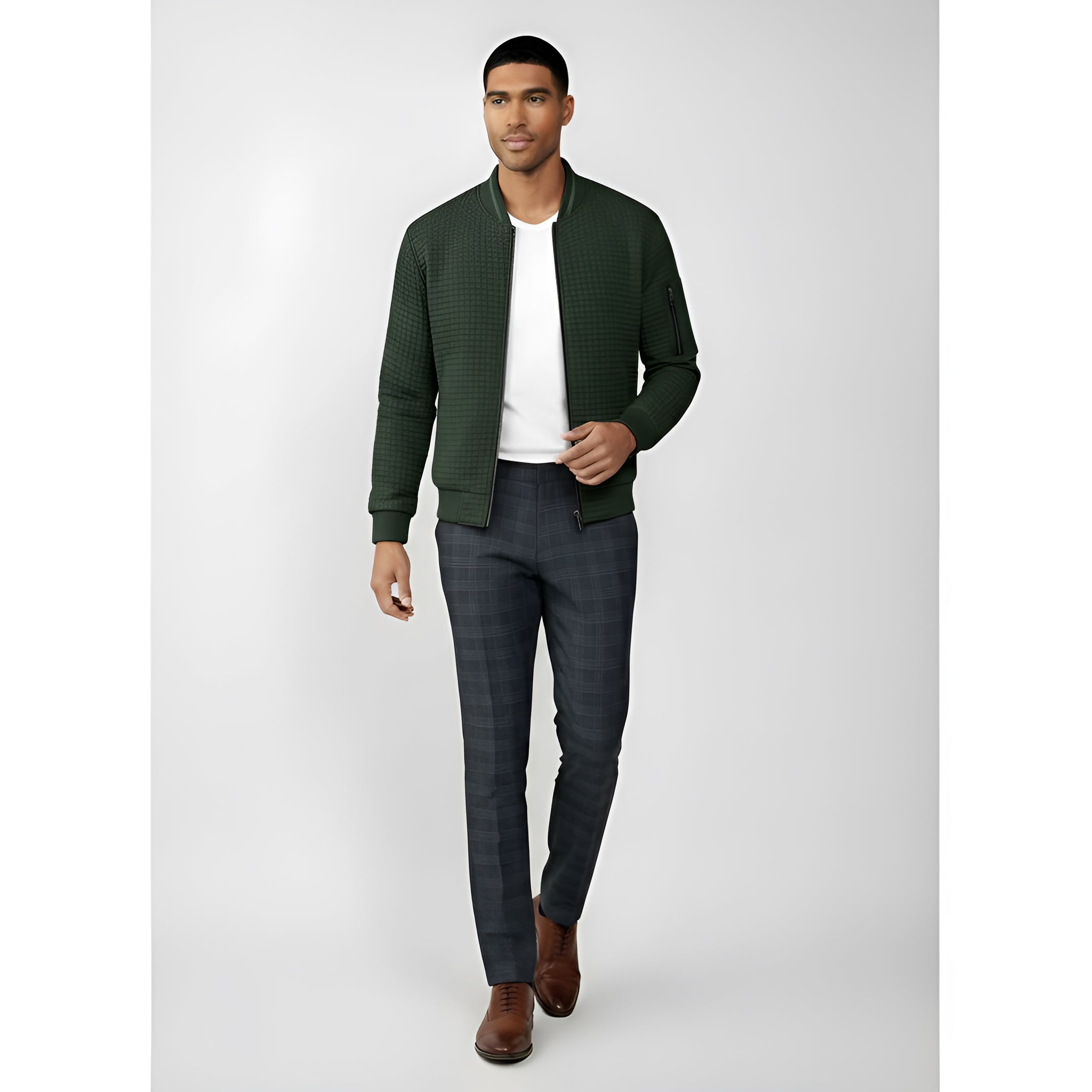 Pull en maille torsadée demi-zip pour hommes - Pull chaud en coton mélangé doux