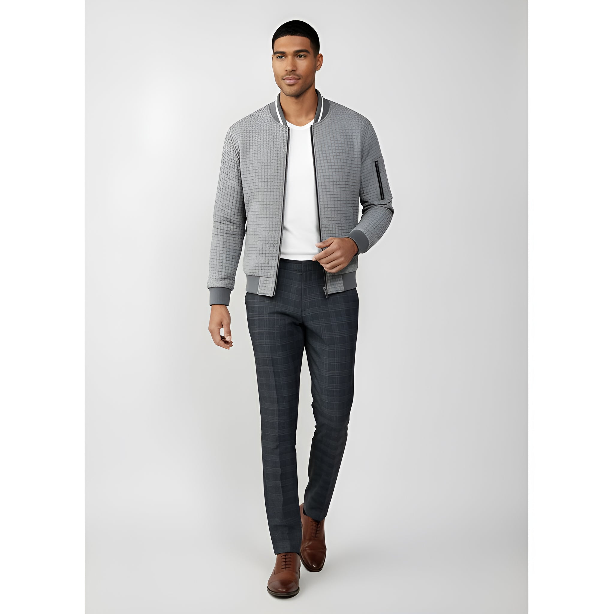 Pull en maille torsadée demi-zip pour hommes - Pull chaud en coton mélangé doux