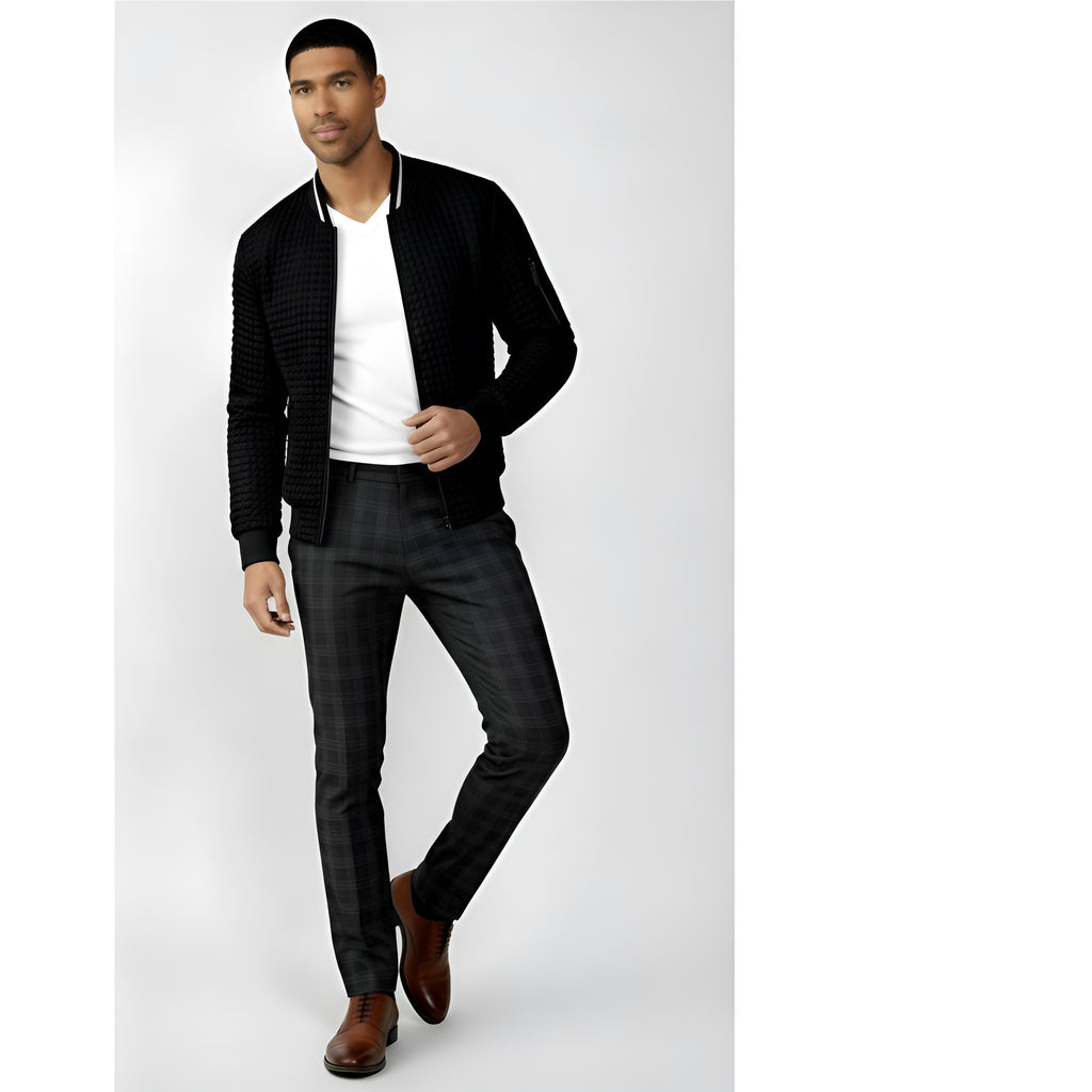 Pull en maille torsadée demi-zip pour hommes - Pull chaud en coton mélangé doux