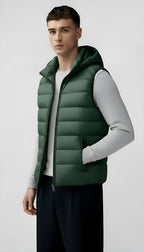 Gilet matelassé à capuche pour homme - Gilet léger et rembourré avec poches à fermeture éclair