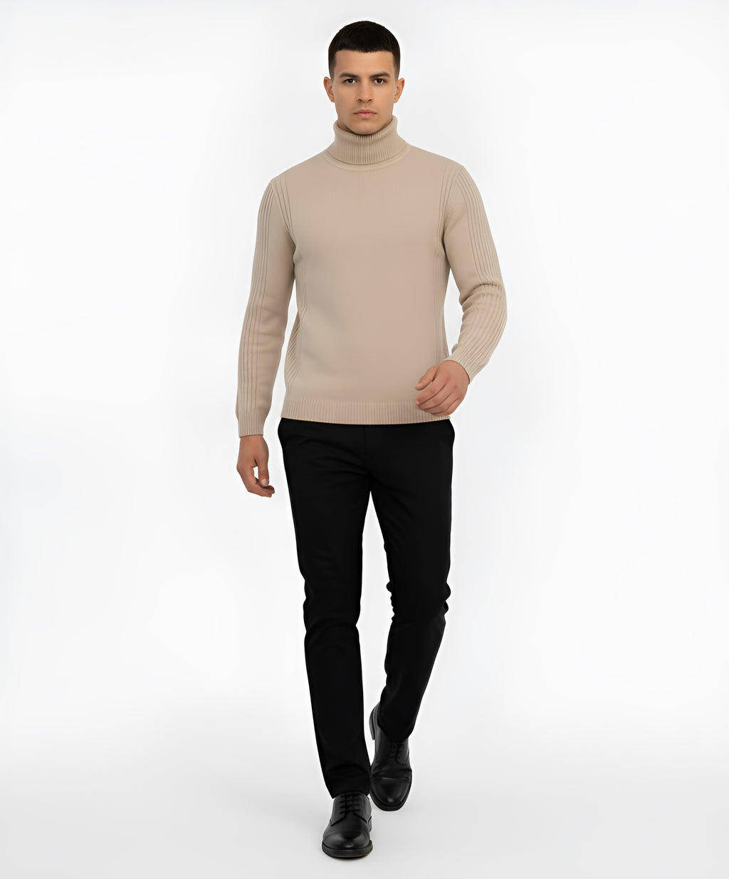 Pull à col roulé classique pour hommes - Tricot chaud, élégant et polyvalent