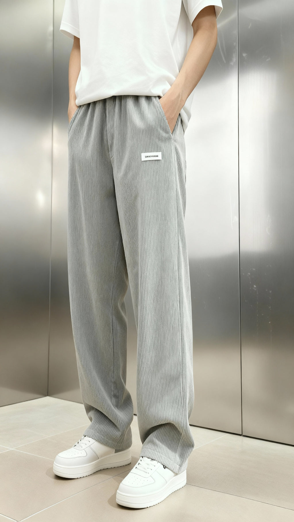 Pantalon côtelé pour homme - Pantalon large et droit pour un style moderne