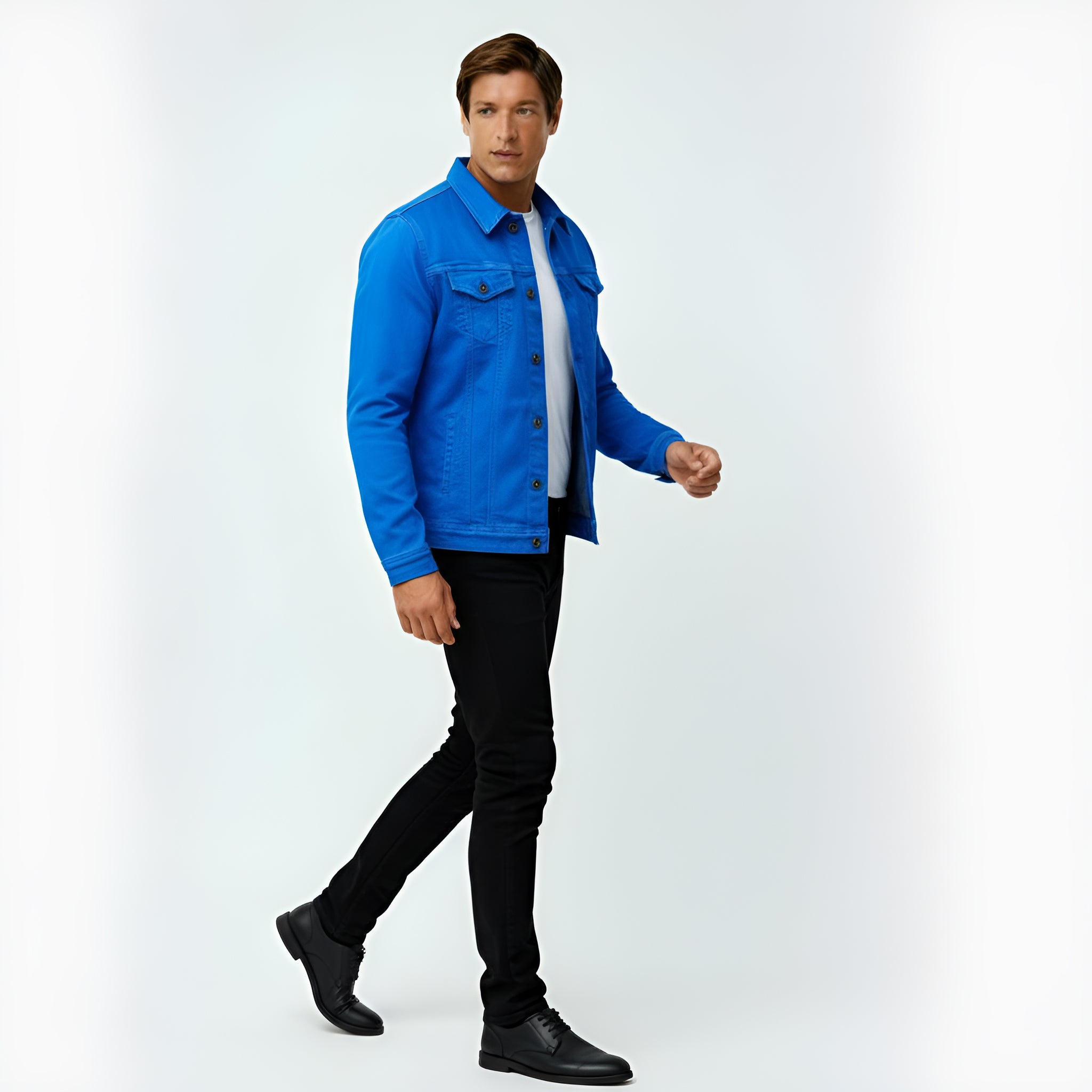 Veste de camionneur pour homme - Style denim classique à boutons avec poches sur la poitrine pour les tenues décontractées et élégantes