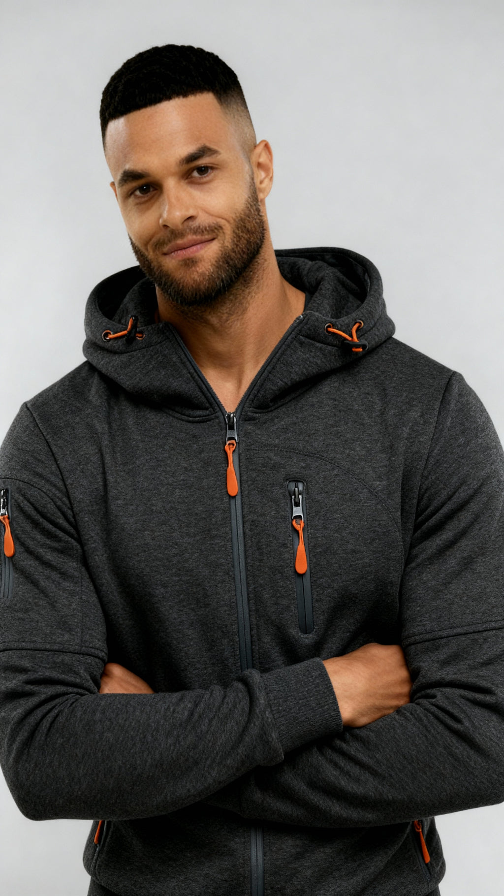 Veste à capuche décontractée pour hommes - Coupe-vent zippé léger pour les activités de plein air au printemps et à l'automne