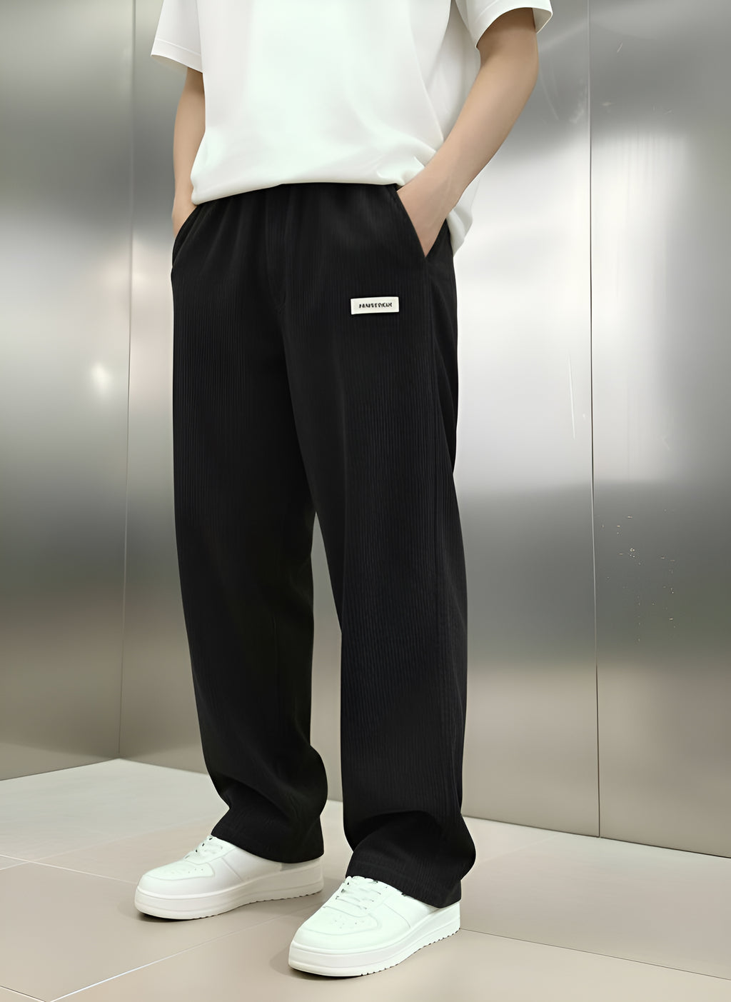 Pantalon côtelé pour homme - Pantalon large et droit pour un style moderne