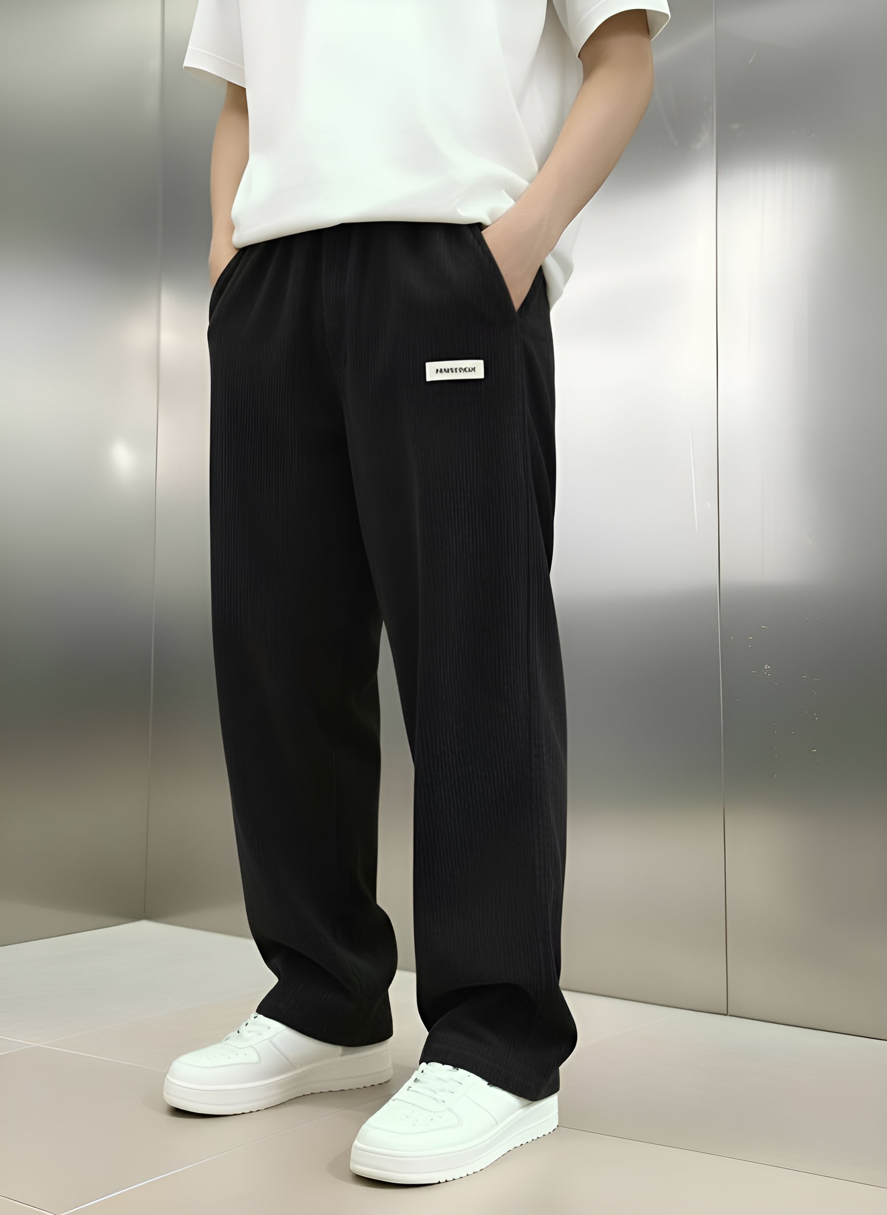 Pantalon côtelé pour homme - Pantalon large et droit pour un style moderne