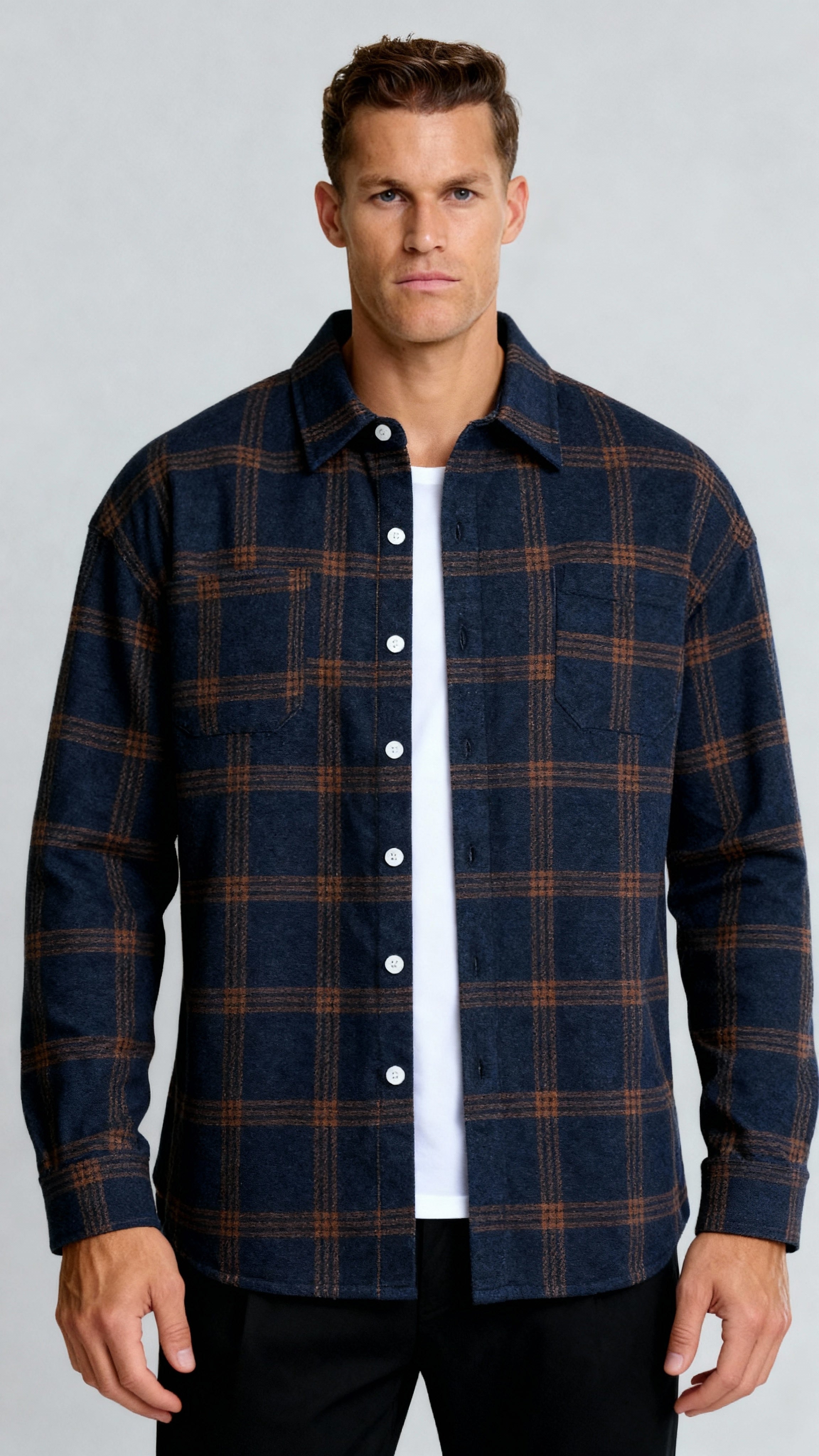 Chemise à carreaux pour homme - Motif carreaux classique, coupe confortable et style polyvalent