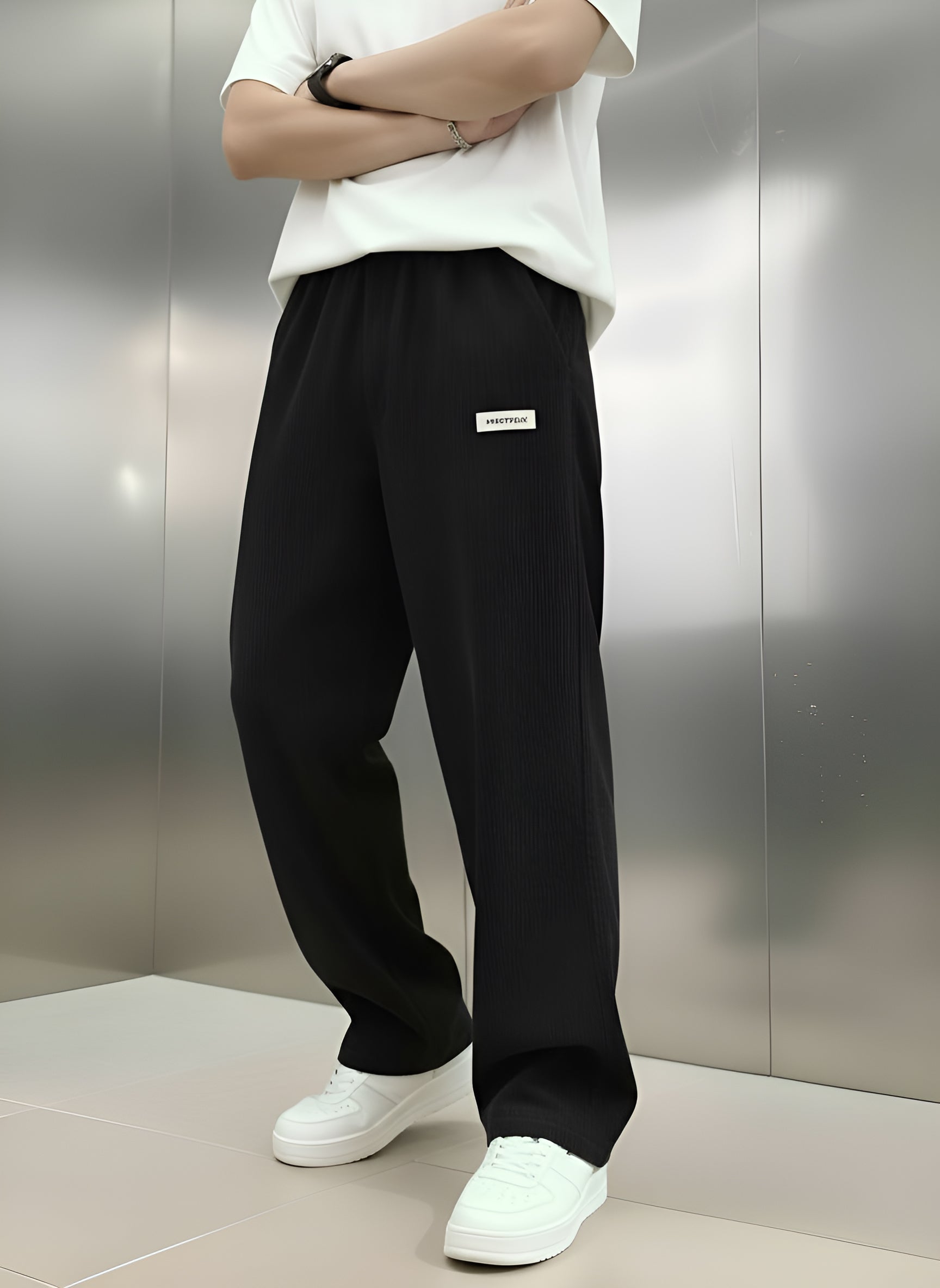 Pantalon côtelé pour homme - Pantalon large et droit pour un style moderne