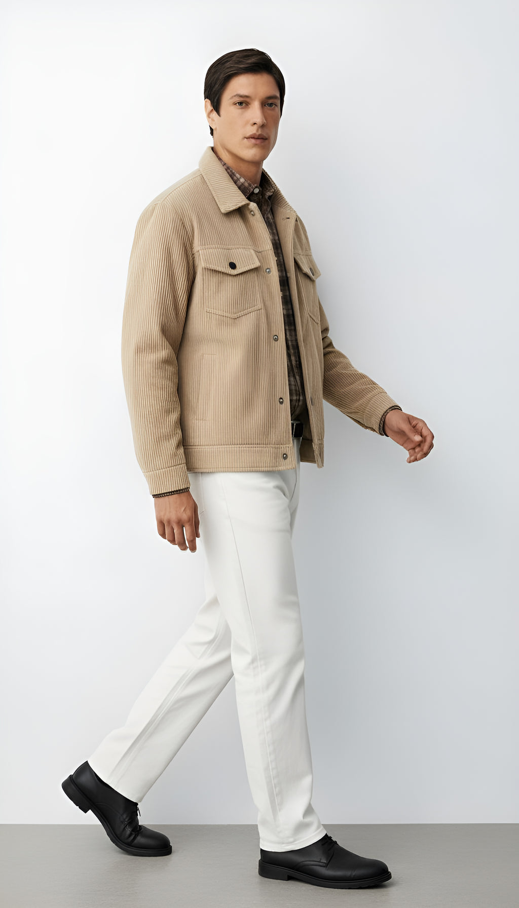 Veste boutonnée pour hommes avec col chemise et poches poitrine - Surchemise légère et décontractée