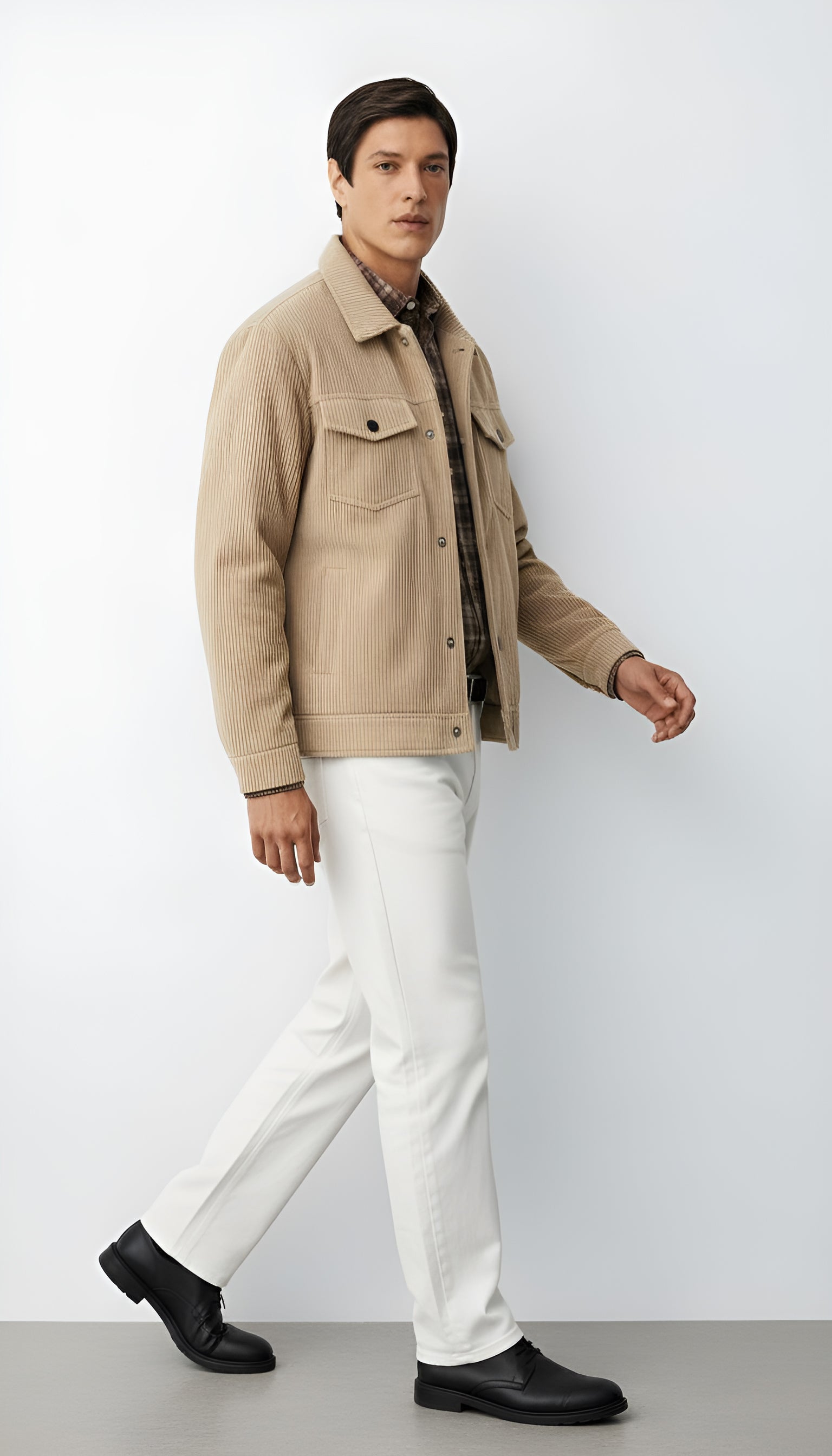 Veste boutonnée pour hommes avec col chemise et poches poitrine - Surchemise légère et décontractée