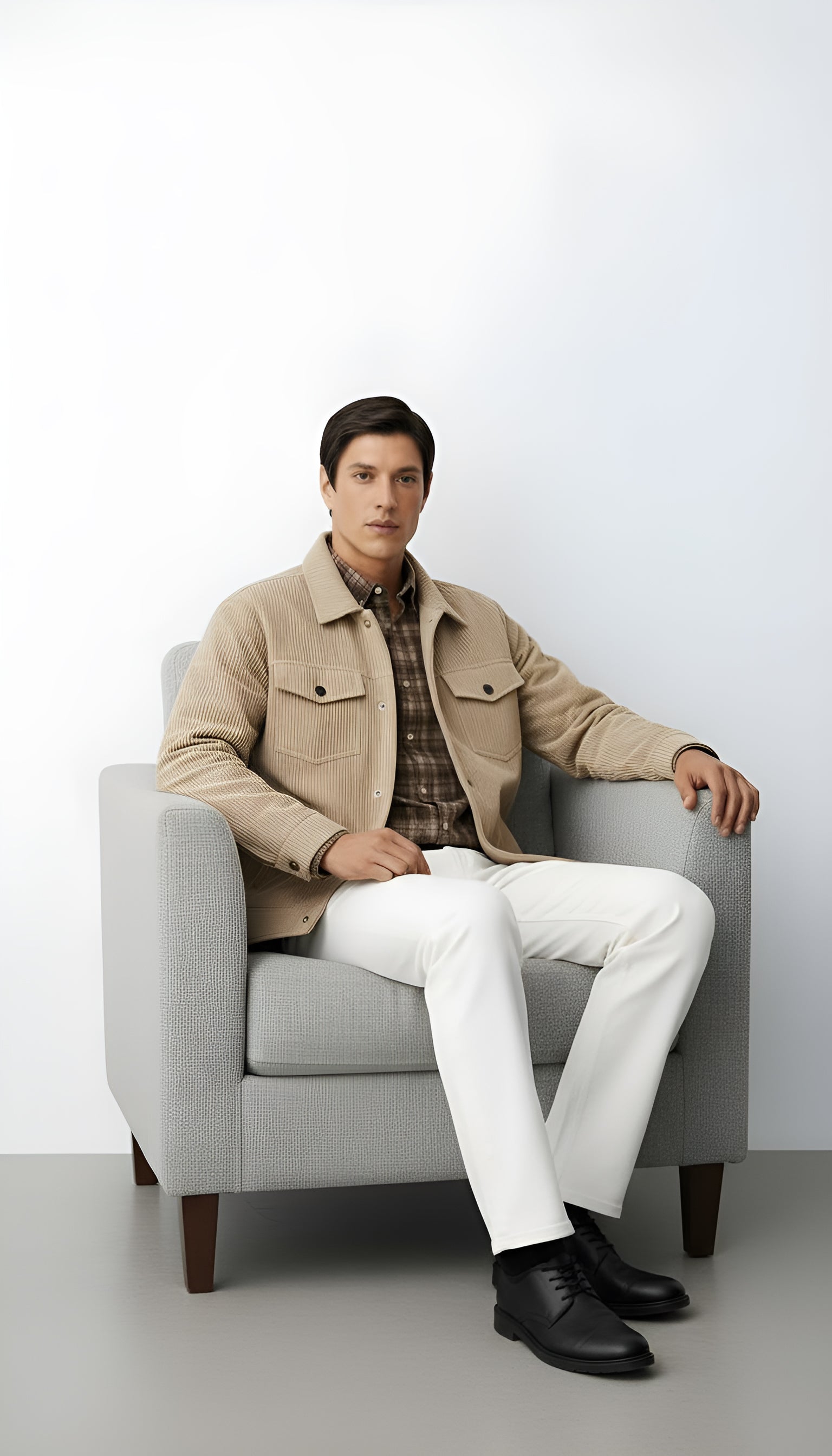 Veste boutonnée pour hommes avec col chemise et poches poitrine - Surchemise légère et décontractée