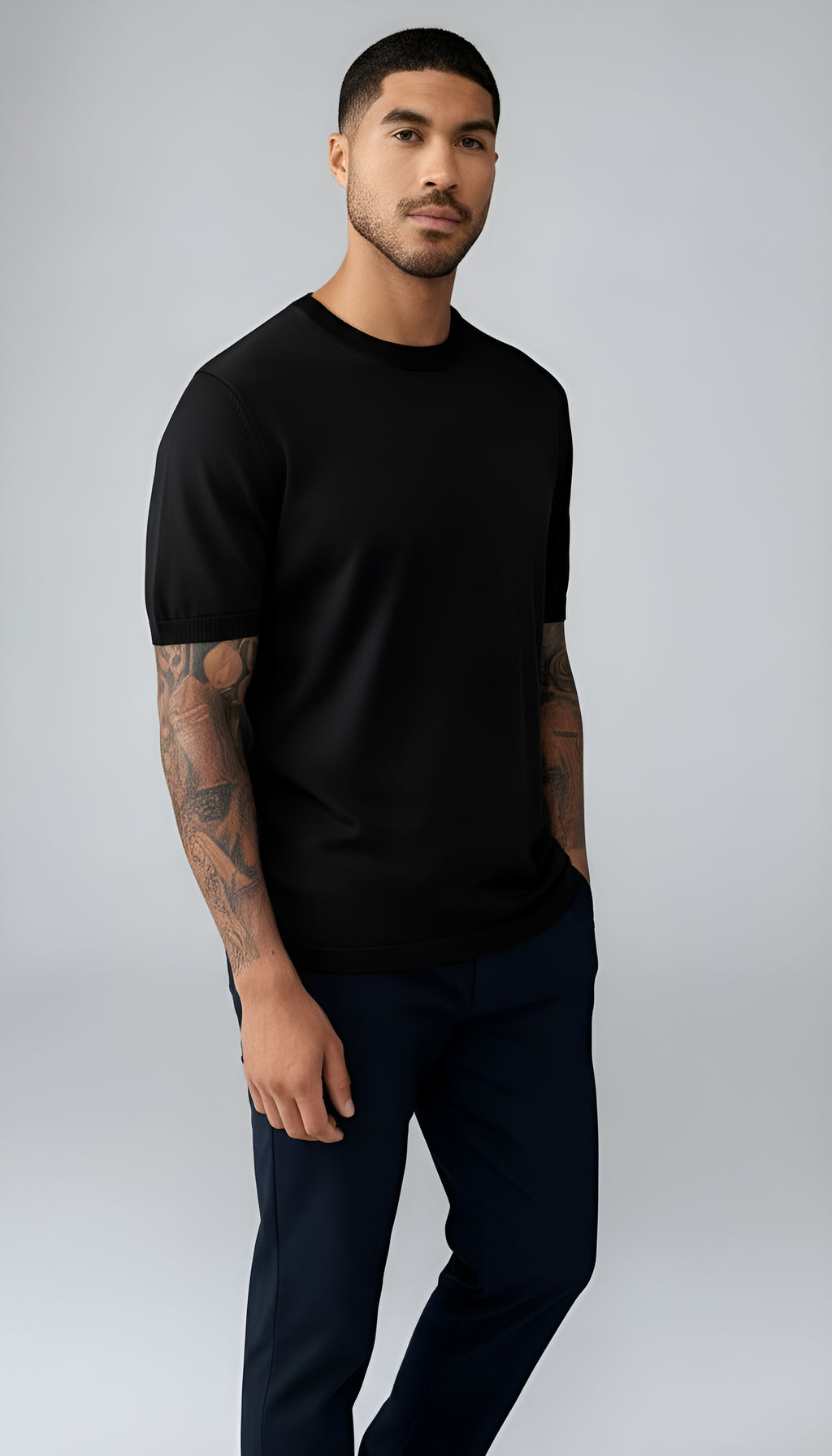 Paris - T-shirt tricoté pour homme, laine mélangée.