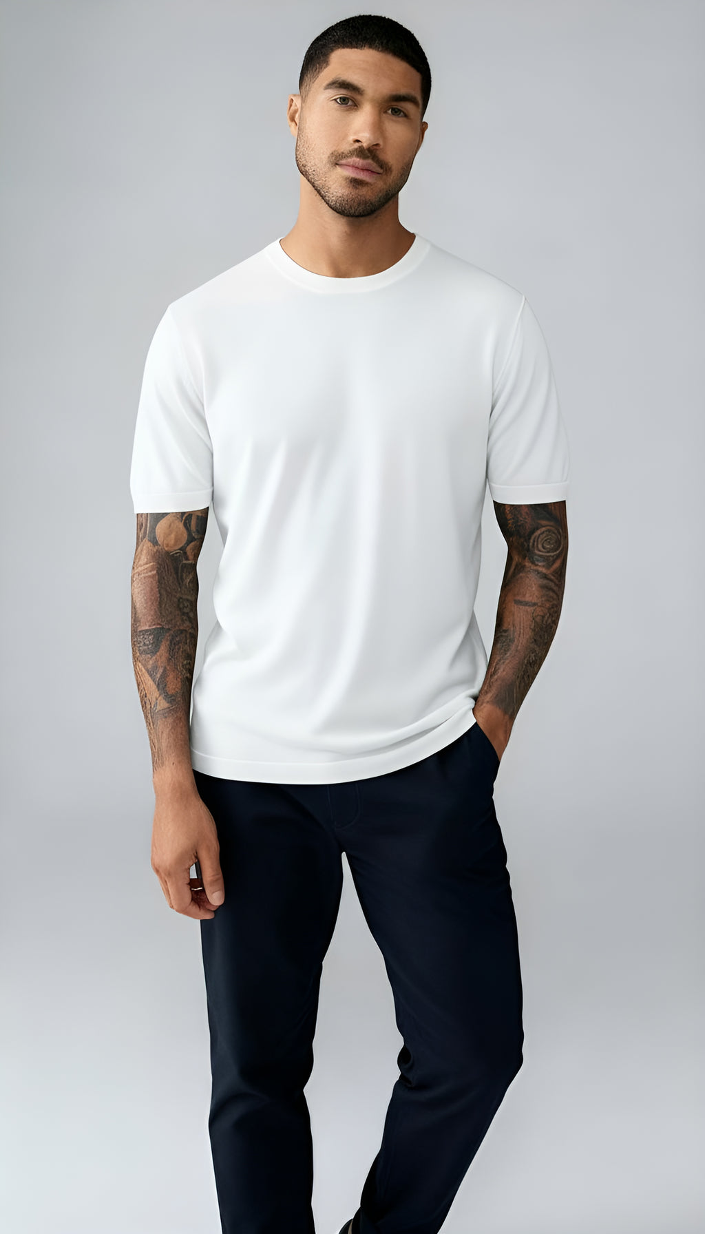 Paris - T-shirt tricoté pour homme, laine mélangée.