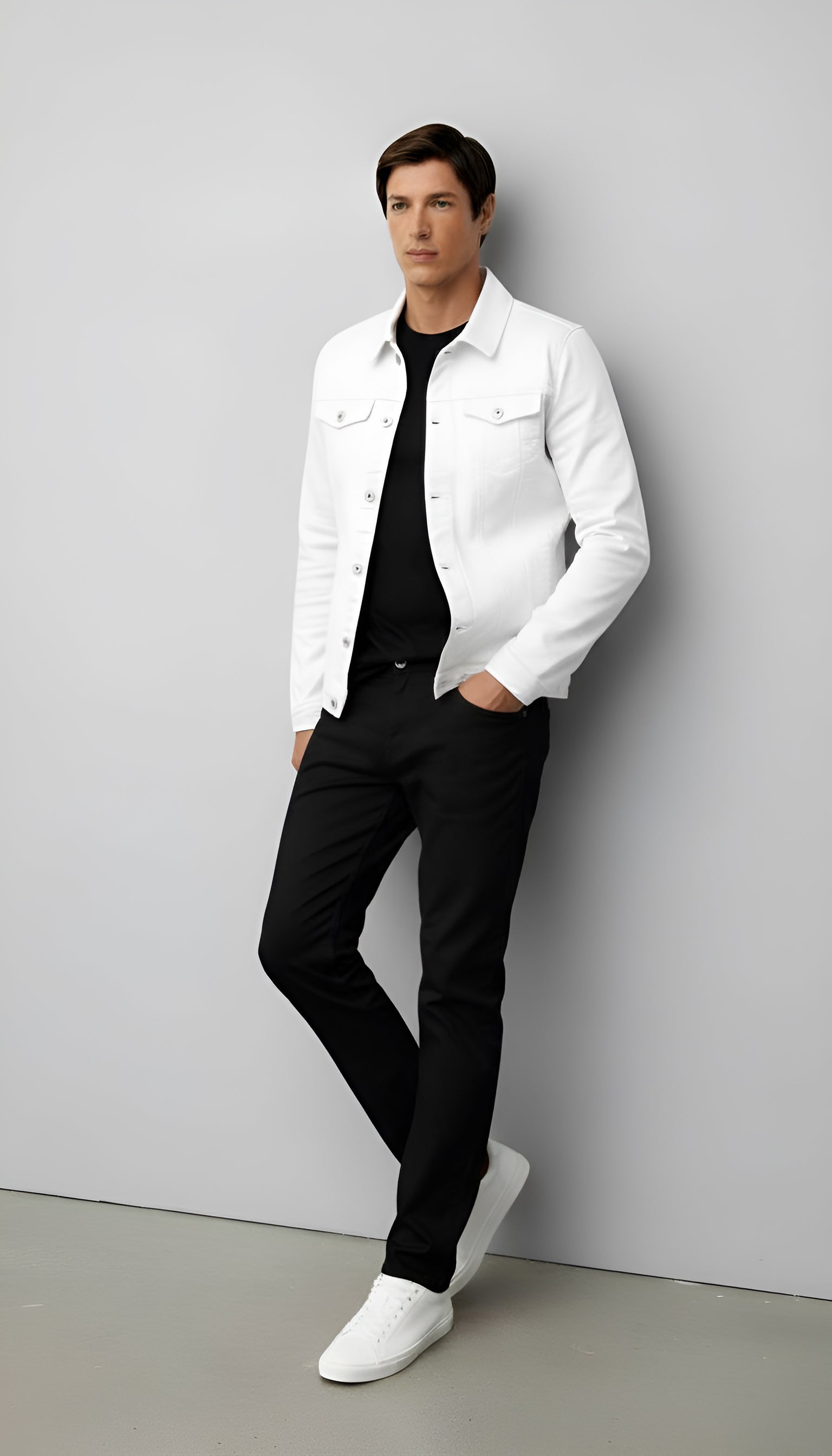 Veste de camionneur pour homme - Style denim classique à boutons avec poches sur la poitrine pour les tenues décontractées et élégantes