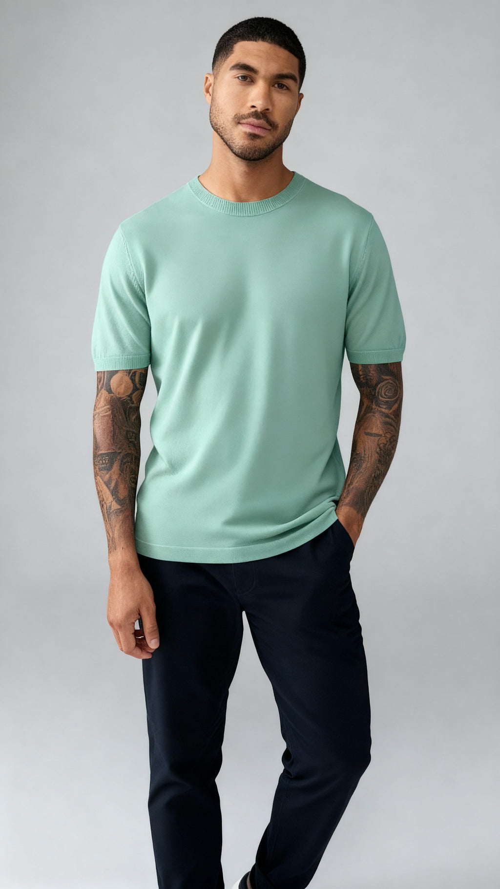 Paris - T-shirt tricoté pour homme, laine mélangée.