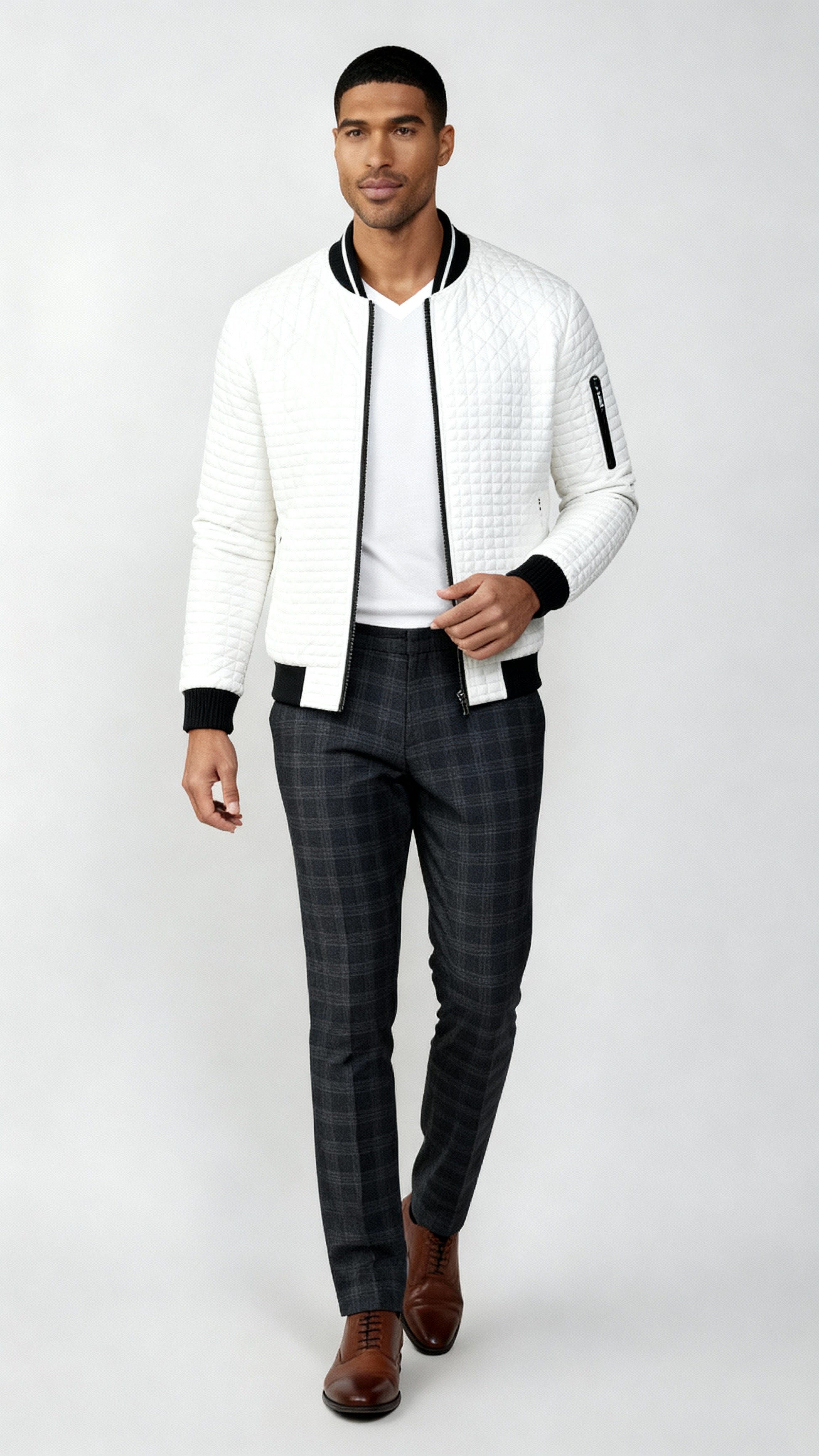 Pull en maille torsadée demi-zip pour hommes - Pull chaud en coton mélangé doux