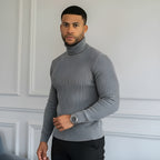 Pull classique à col roulé pour hommes - Tricot doux, chaud et élégant