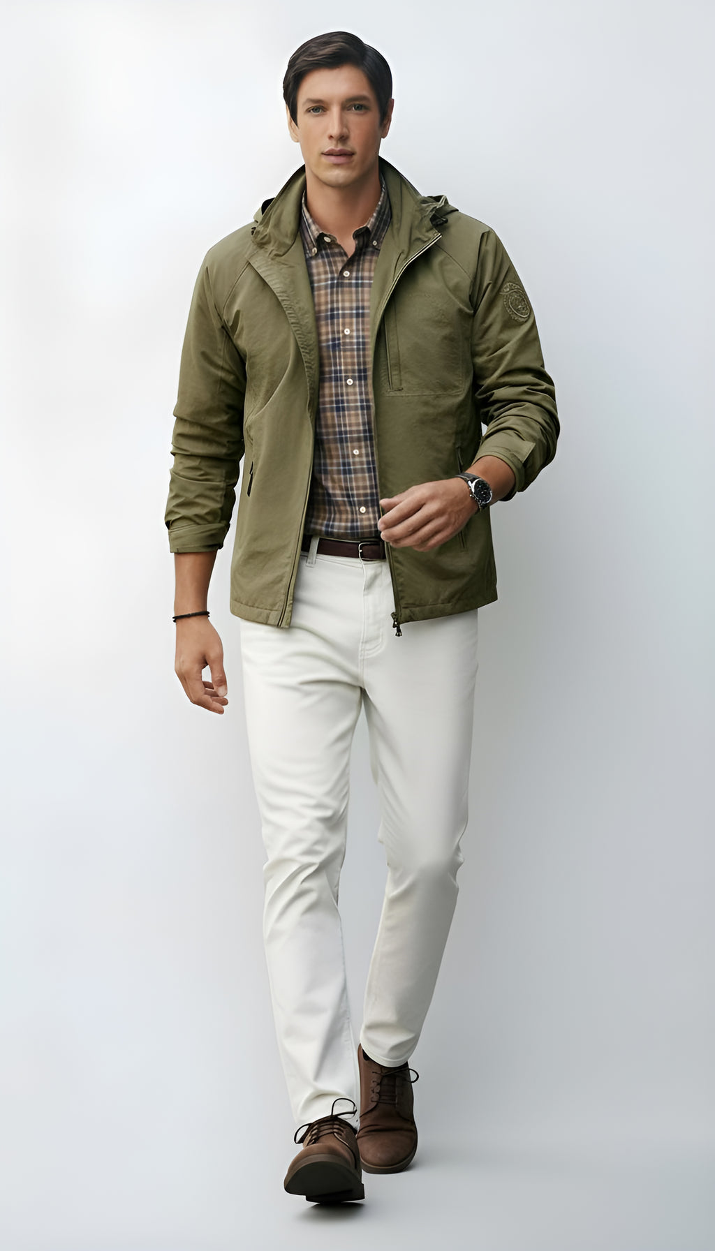 Veste à capuche légère pour hommes - Coupe-vent zippé pour les tenues décontractées et de plein air