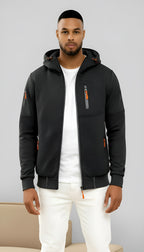 Veste à capuche décontractée pour hommes - Coupe-vent zippé léger pour les activités de plein air au printemps et à l'automne