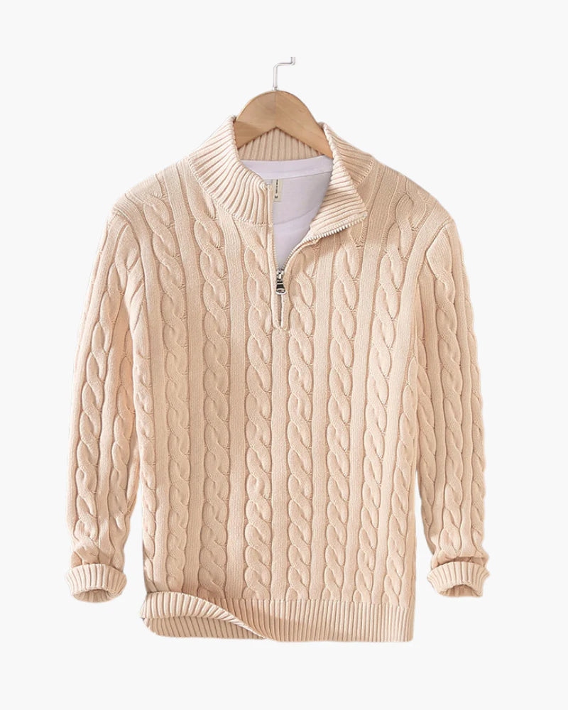 Maglione con mezza zip Cannes - Beige