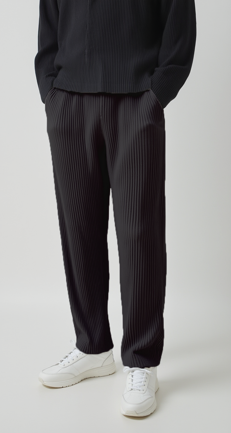 Bundfaltenhose - Schwarz