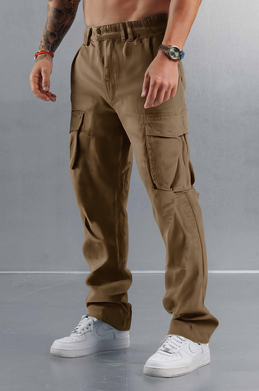 Wide fit cargo pants with side pockets