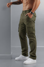 Wide fit cargo pants with side pockets