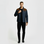 Men’s Quilted Jacket with Stand-Up Collar and Full Zip Front – Lightweight Padded Outerwear for Casual Comfort