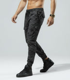 Pantalones Cargo de Camuflaje para Hombre - Pantalones de Combate con Cintura con Cordón y Puño Elástico