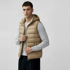 Gilet matelassé à capuche pour homme - Gilet léger et rembourré avec poches à fermeture éclair
