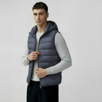 Gilet matelassé à capuche pour homme - Gilet léger et rembourré avec poches à fermeture éclair