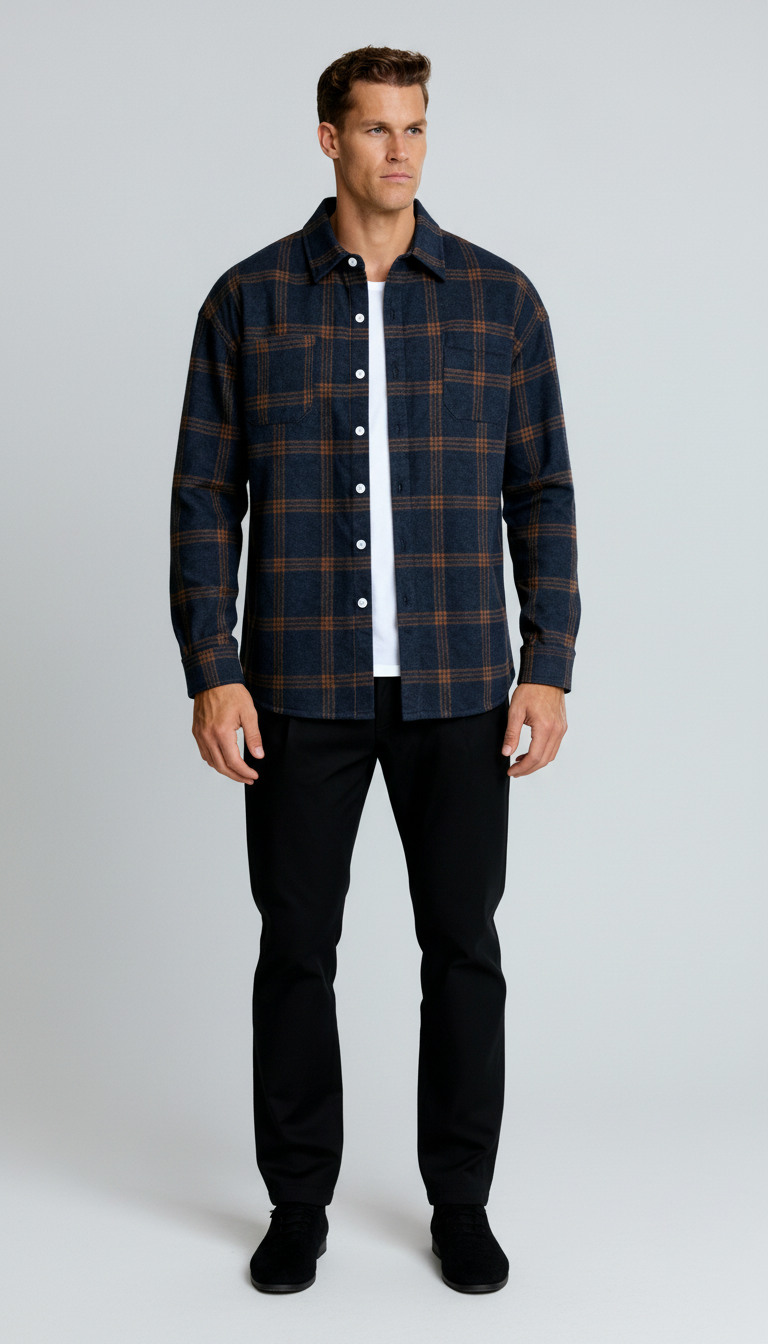 Chemise à carreaux pour homme - Motif carreaux classique, coupe confortable et style polyvalent