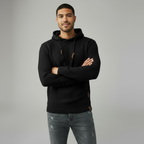 Men’s Textured Knit Hoodie - Adjustable Drawstring Hood & Ribbed Trim