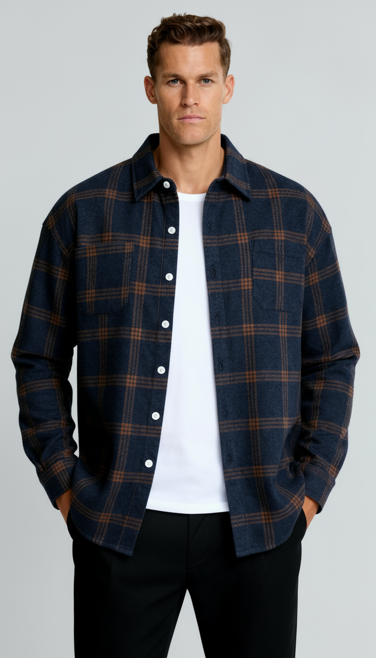 Chemise à carreaux pour homme - Motif carreaux classique, coupe confortable et style polyvalent