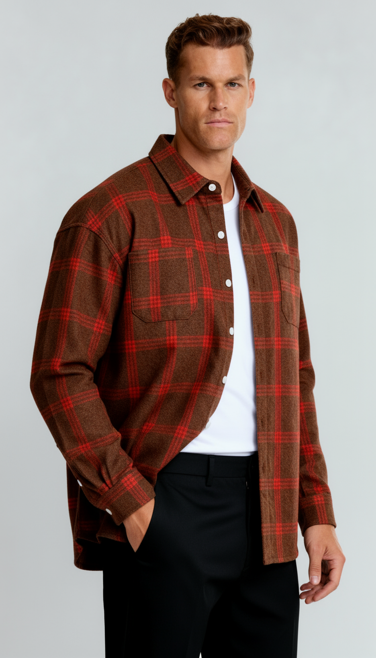 Chemise à carreaux pour homme - Motif carreaux classique, coupe confortable et style polyvalent