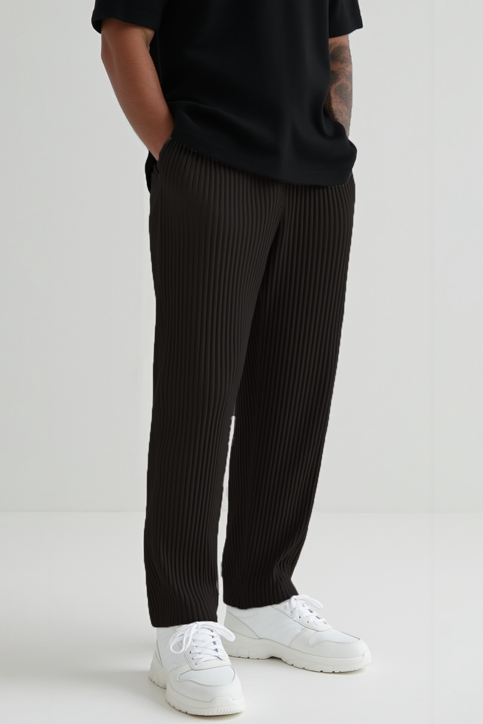 Bundfaltenhose - Schwarz